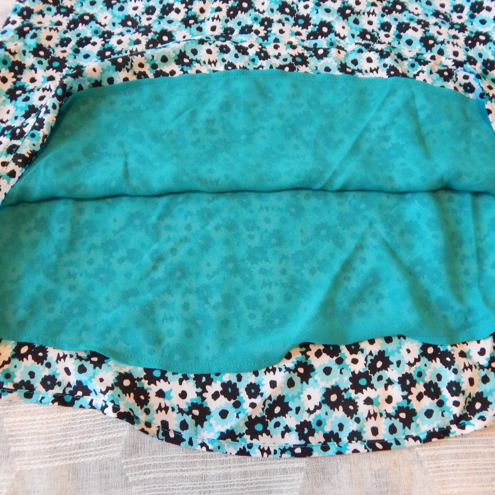 Michael Kors Floral Silk Mini Skirt Blue Sz 2 NWT - Picture 6 of 15